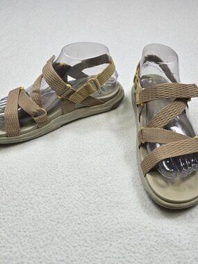 Earth Origins Size 7 Veda Sandals Beige Adjustable Straps Comfort Wheat